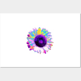 Holographic Sunflower Posters and Art